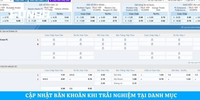 Cập nhật băn khoăn khi trải nghiệm tại danh mục