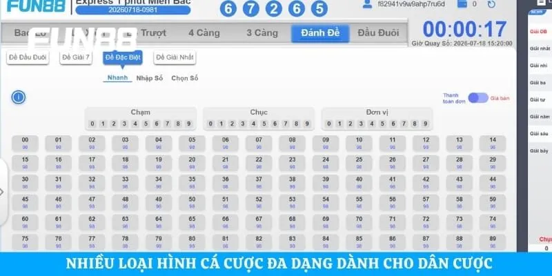 Nhiều loại hình cá cược đa dạng dành cho dân cược 