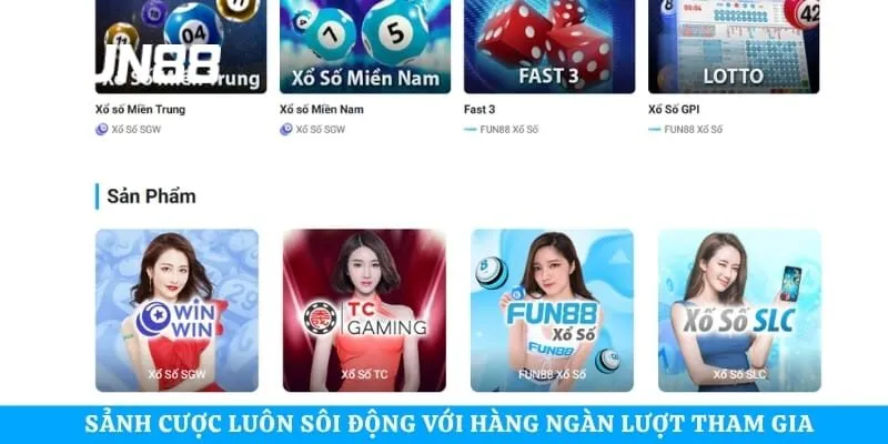 Sảnh cược luôn sôi động với hàng ngàn lượt tham gia 